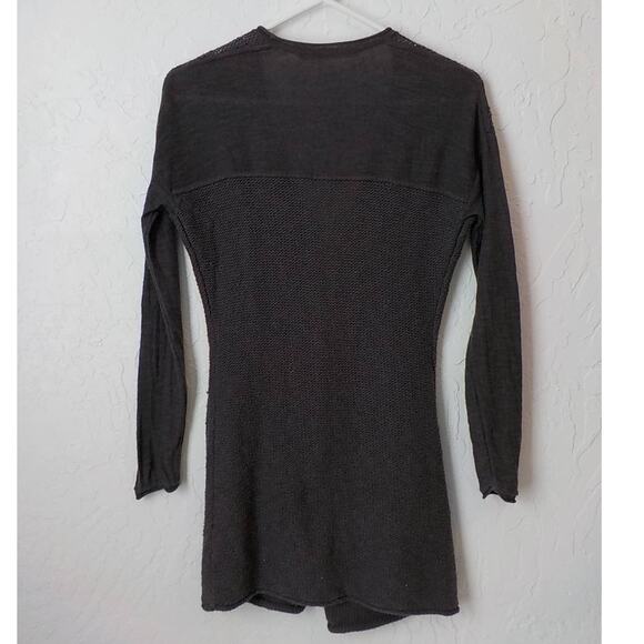 Athleta Women XXS Brown Knit Open Cardigan Cotton Linen Long Sleeves Mid Length - Picture 3 of 11